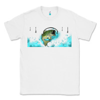 White jumping bass fishing 16oz libbey cup Classic Tee - HRA Design Shop