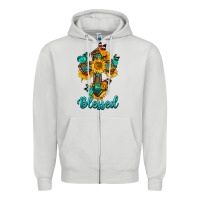 Dove Grey cross with butterfly blessed Zipper Hoodie - BundleAndBundleShop