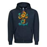 Navy cross with butterfly blessed Zipper Hoodie - BundleAndBundleShop