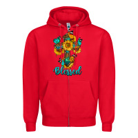 Red cross with butterfly blessed Zipper Hoodie - BundleAndBundleShop