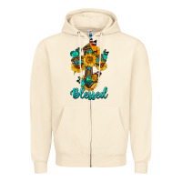 Sandshell cross with butterfly blessed Zipper Hoodie - BundleAndBundleShop
