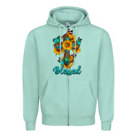 Seafoam cross with butterfly blessed Zipper Hoodie - BundleAndBundleShop