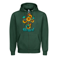 Sports Green cross with butterfly blessed Zipper Hoodie - BundleAndBundleShop
