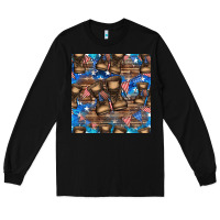 Black 4th of juky veteran boots seamless pattern Long Sleeve Tee - HRA Design Shop