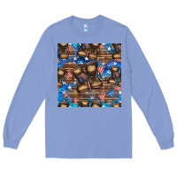 Colony Blue 4th of juky veteran boots seamless pattern Long Sleeve Tee - HRA Design Shop