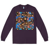 Plum 4th of juky veteran boots seamless pattern Long Sleeve Tee - HRA Design Shop