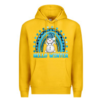 Lemon hello winter rainbow with snowman bbs Premium Hoodie - BundleAndBundleShop