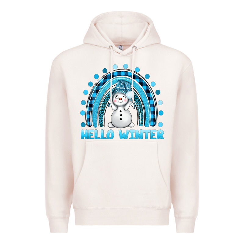 Hello Winter Rainbow With Snowman Bbs Premium Hoodie by BundleAndBundleShop | Teevron