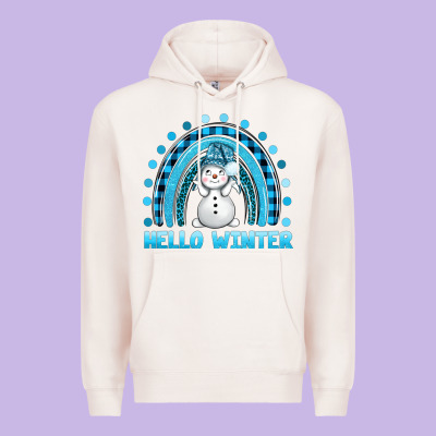 Hello Winter Rainbow With Snowman Bbs Premium Hoodie Designed By Bundleandbundleshop