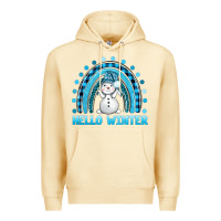 Pina Colada hello winter rainbow with snowman bbs Premium Hoodie - BundleAndBundleShop