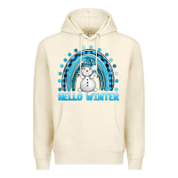 Sandshell hello winter rainbow with snowman bbs Premium Hoodie - BundleAndBundleShop