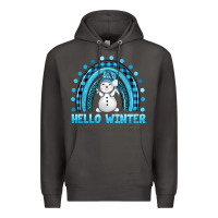 Smoke hello winter rainbow with snowman bbs Premium Hoodie - BundleAndBundleShop