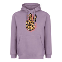 Lavender Pink Glitter Leopard Peace Sign Heavyweight Hoodie - Jasminsmagicworld