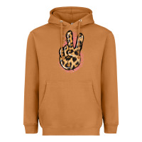 Pink Glitter Leopard Peace Sign Heavyweight Hoodie | Teevron