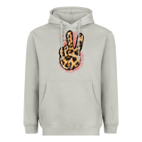 Moon Dust Pink Glitter Leopard Peace Sign Heavyweight Hoodie - Jasminsmagicworld