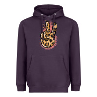 Plum Pink Glitter Leopard Peace Sign Heavyweight Hoodie - Jasminsmagicworld