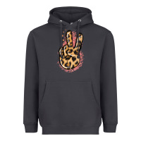 Smoke Pink Glitter Leopard Peace Sign Heavyweight Hoodie - Jasminsmagicworld