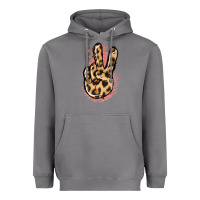 Storm Pink Glitter Leopard Peace Sign Heavyweight Hoodie - Jasminsmagicworld