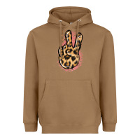 Toasted Coconut Pink Glitter Leopard Peace Sign Heavyweight Hoodie - Jasminsmagicworld