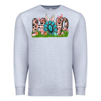 Heather Grey hop rabbit Premium Sweatshirt - MaliasSmallBusiness