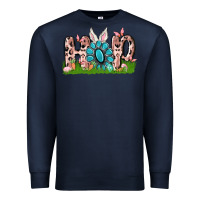 Navy hop rabbit Premium Sweatshirt - MaliasSmallBusiness
