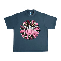 Midnight Navy pink leopard sunflower cow Urban Heavy Tee - RanaPortraitStore