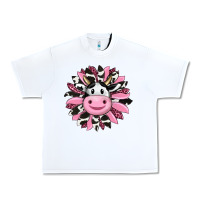 White pink leopard sunflower cow Urban Heavy Tee - RanaPortraitStore