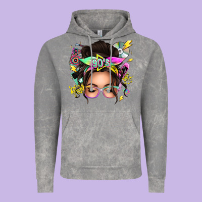 90s Messy Bun Vintage Hoodie Designed By Texasbilliewilder