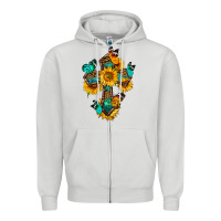 Dove Grey cross with butterfly Zipper Hoodie - BundleAndBundleShop
