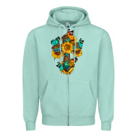Seafoam cross with butterfly Zipper Hoodie - BundleAndBundleShop