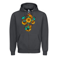 Smoke cross with butterfly Zipper Hoodie - BundleAndBundleShop