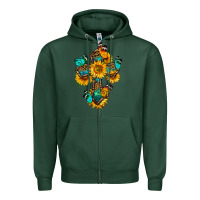 Sports Green cross with butterfly Zipper Hoodie - BundleAndBundleShop