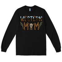 Black western mom Long Sleeve Tee - CowhideDigitalArt