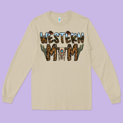 Western Mom Long Sleeve Tee Designed By Cowhidedigitalart