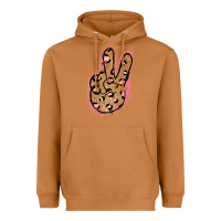 Meerkat Gold Glitter Pink Leopard Peace Sign Heavyweight Hoodie - Jasminsmagicworld