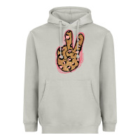 Moon Dust Gold Glitter Pink Leopard Peace Sign Heavyweight Hoodie - Jasminsmagicworld