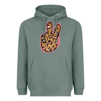 Sage Gold Glitter Pink Leopard Peace Sign Heavyweight Hoodie - Jasminsmagicworld