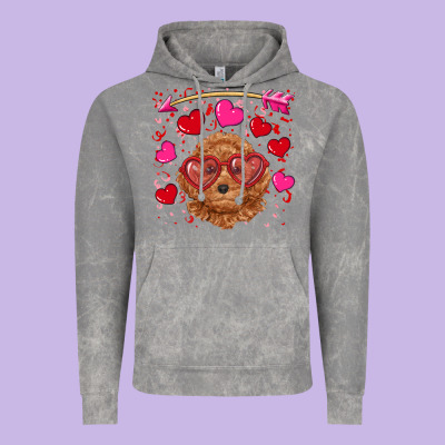 Vintage Hoodie valentine's day toy poodle