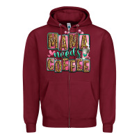 Burgundy mama needs coffee mother's day Zipper Hoodie - Jasminsmagicworld