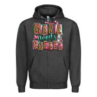 Charcoal Heather mama needs coffee mother's day Zipper Hoodie - Jasminsmagicworld