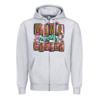 Heather Grey mama needs coffee mother's day Zipper Hoodie - Jasminsmagicworld