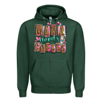 Sports Green mama needs coffee mother's day Zipper Hoodie - Jasminsmagicworld