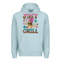 Blue Mist just chill with coffee bean bbs Premium Hoodie - BundleAndBundleShop