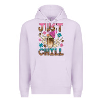 Lilac just chill with coffee bean bbs Premium Hoodie - BundleAndBundleShop