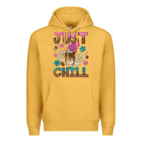 Mustard just chill with coffee bean bbs Premium Hoodie - BundleAndBundleShop