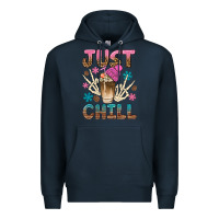 Navy just chill with coffee bean bbs Premium Hoodie - BundleAndBundleShop