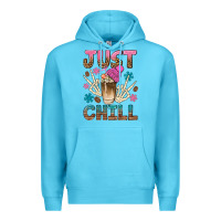 Ocean Blue just chill with coffee bean bbs Premium Hoodie - BundleAndBundleShop