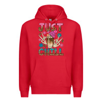 Red just chill with coffee bean bbs Premium Hoodie - BundleAndBundleShop