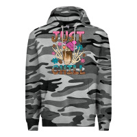 Slate Camo just chill with coffee bean bbs Premium Hoodie - BundleAndBundleShop