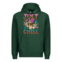 Sports Green just chill with coffee bean bbs Premium Hoodie - BundleAndBundleShop